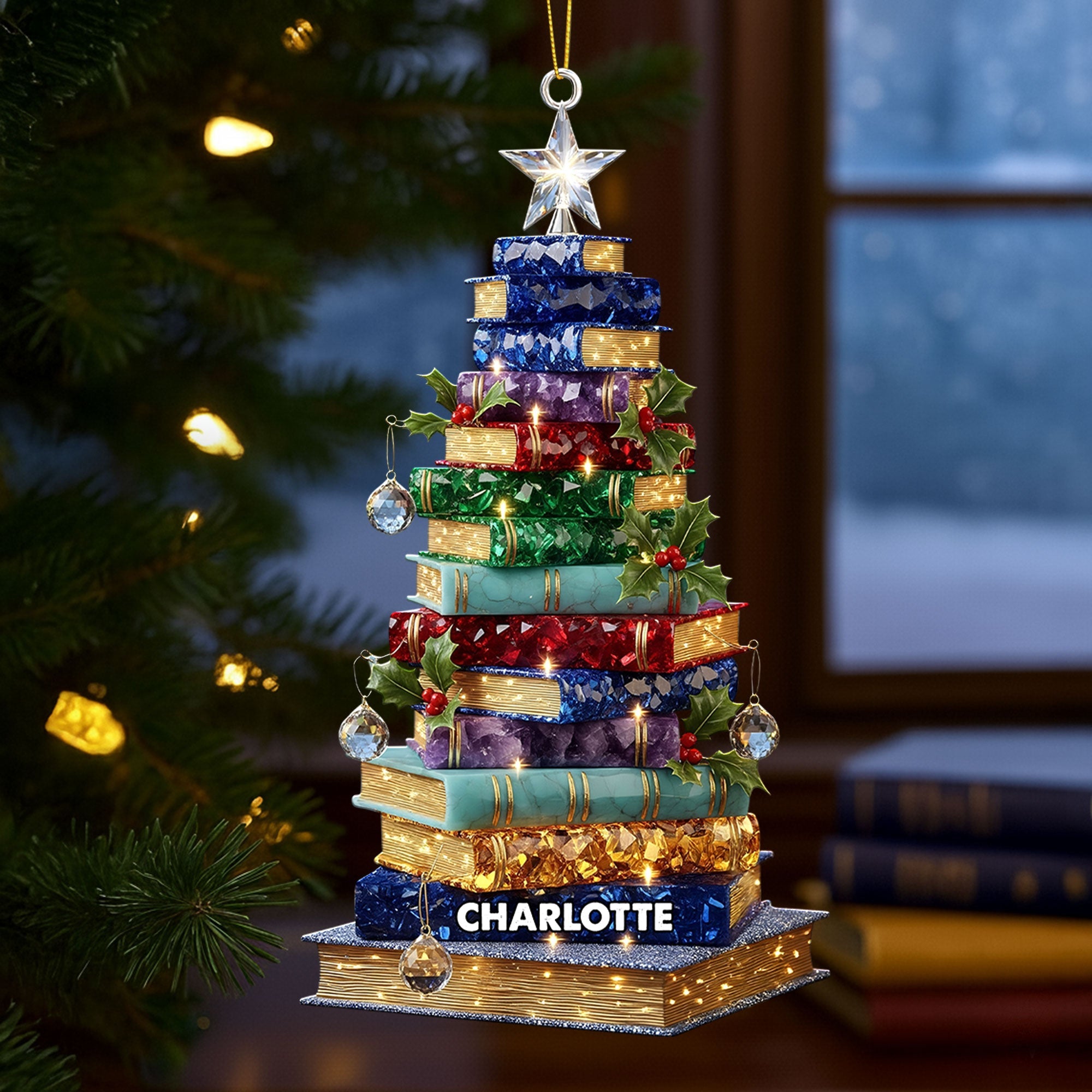 Alternative view of Christmas Book Tree Ornament - Personalized Gifts For Book Lovers 05pati120925