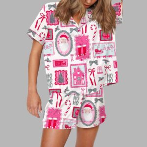 Christmas Bow Silky Satin Pajama Set