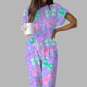 Christmas Bows Casual Pajama Set