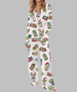 Alternative view of Christmas Canned Pickles Satin Pajama Set