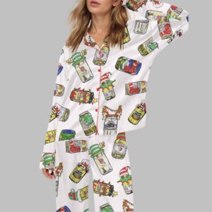 Christmas Canned Pickles Satin Pajama Set