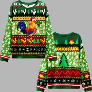 Alternative view of Christmas Chicken Ugly Christmas Sweater - gullprint.com
