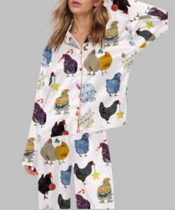Christmas Chickens Satin Pajama Set