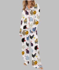 Alternative view of Christmas Chickens Satin Pajama Set