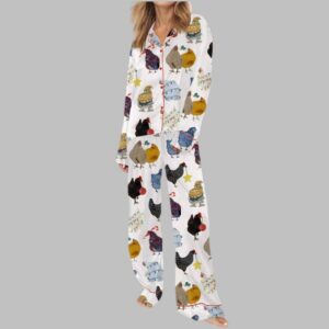 Alternative view of Christmas Chickens Satin Pajama Set