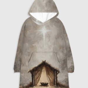 Christmas Christian Jesus Nativity Blanket Hoodie