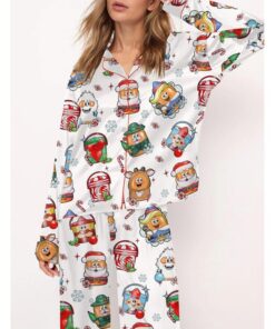 Alternative view of Christmas Classic Nuggets Satin Pajama Set For Women
