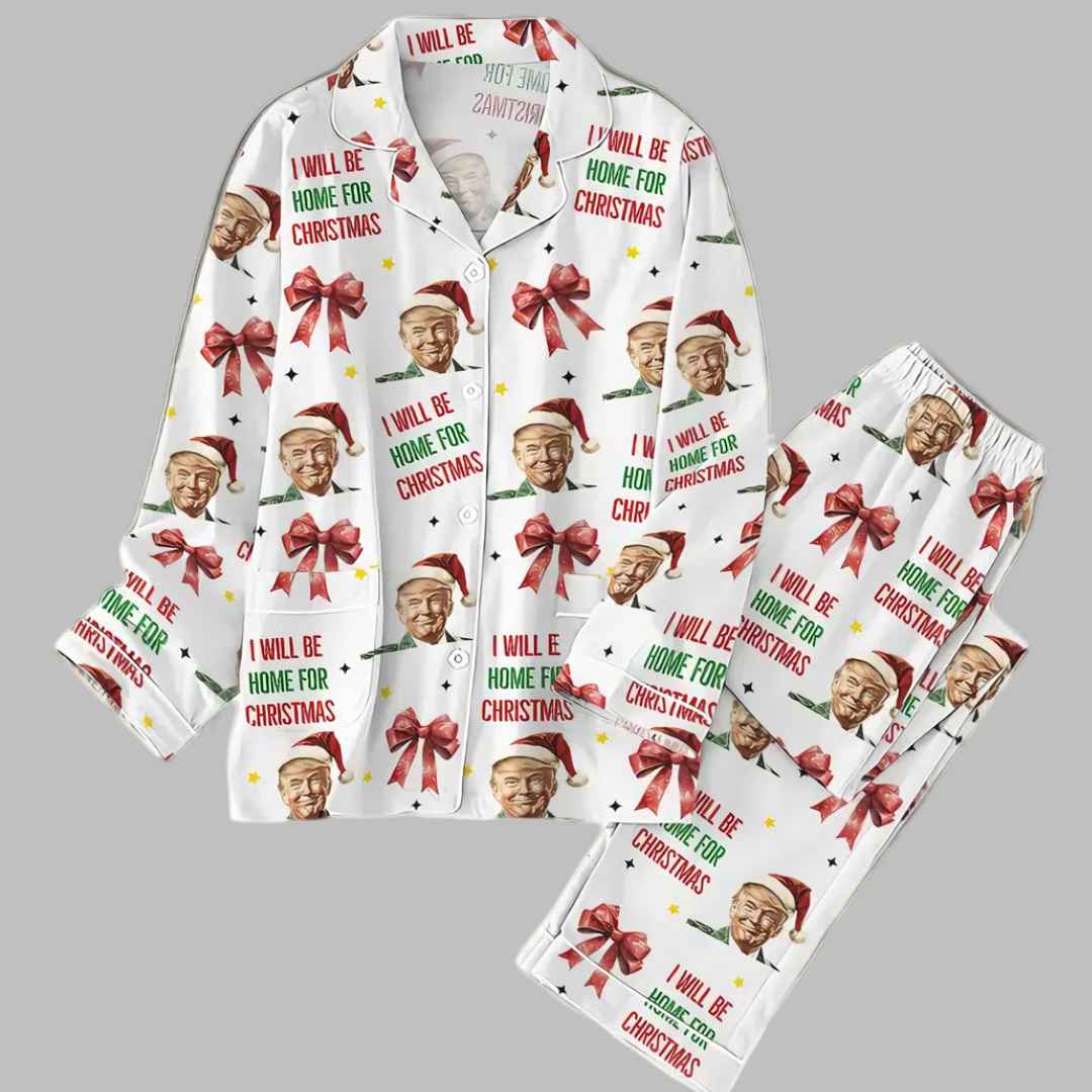 Christmas Coquette Bow Trump I Will Be Home For Christmas Pajama Set