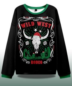 Alternative view of Christmas Cow Skull Ugly Christmas Sweater