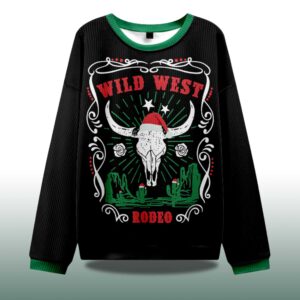 Alternative view of Christmas Cow Skull Ugly Christmas Sweater