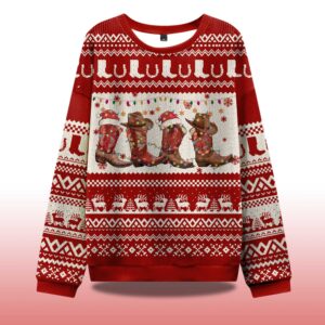 Alternative view of Christmas Cowgirl Boots Ugly Christmas Sweater