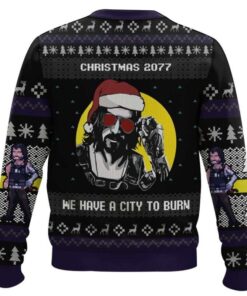 Alternative view of Christmas Cyberpunk 2077 Ugly Christmas Sweater