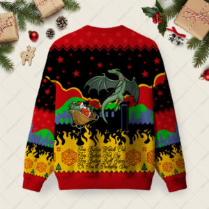 Alternative view of Christmas D20 Lover Ugly Christmas Fuzzy Fleece Sweatshirt