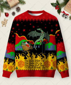 Christmas D20 Lover Ugly Christmas Fuzzy Fleece Sweatshirt
