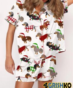 Christmas Dachshund Satin Pajama Set