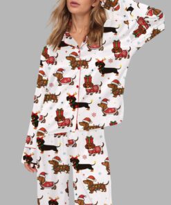 Christmas Dachshund Silky Satin Pajama Set