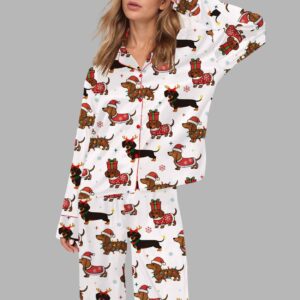 Christmas Dachshund Silky Satin Pajama Set