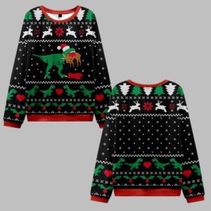 Christmas Dinosaur Ugly Sweater 2025 Christmas - Grishko.com
