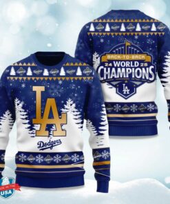 Christmas Dodger Back To Back World Series 2025 Champions Ugly Sweater