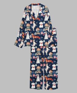 Alternative view of Christmas Dog Watercolor Christmas Holiday Gift Coquette Dog Pajama Set