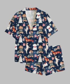 Christmas Dog Watercolor Christmas Holiday Gift Coquette Dog Pajama Set