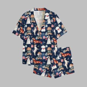 Christmas Dog Watercolor Christmas Holiday Gift Coquette Dog Pajama Set