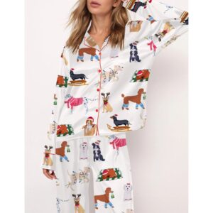 Alternative view of Christmas Doggy Satin Pajama Set For Women