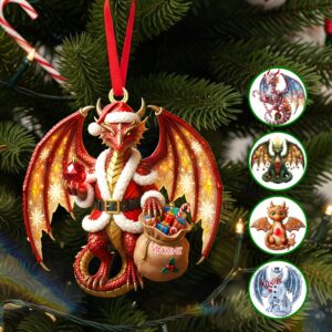 Christmas Dragon Acrylic Ornament - Personalized Gift For Christmas Ornament 01PAMG170925