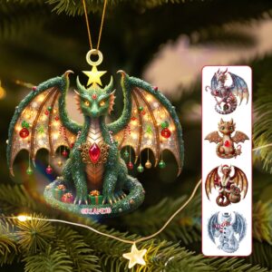 Alternative view of Christmas Dragon Acrylic Ornament - Personalized Gift For Christmas Ornament 01PAMG170925