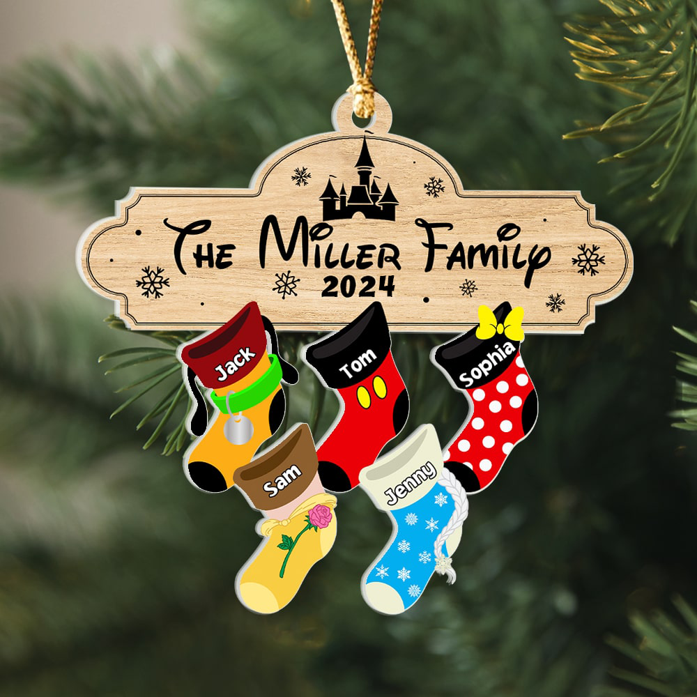 Christmas Family Socks - Personalized Stocking Ornament - Image 3