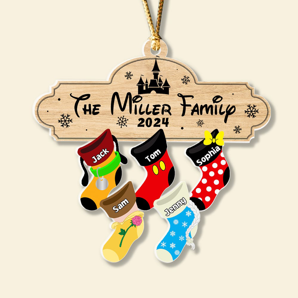Christmas Family Socks - Personalized Stocking Ornament - Image 5