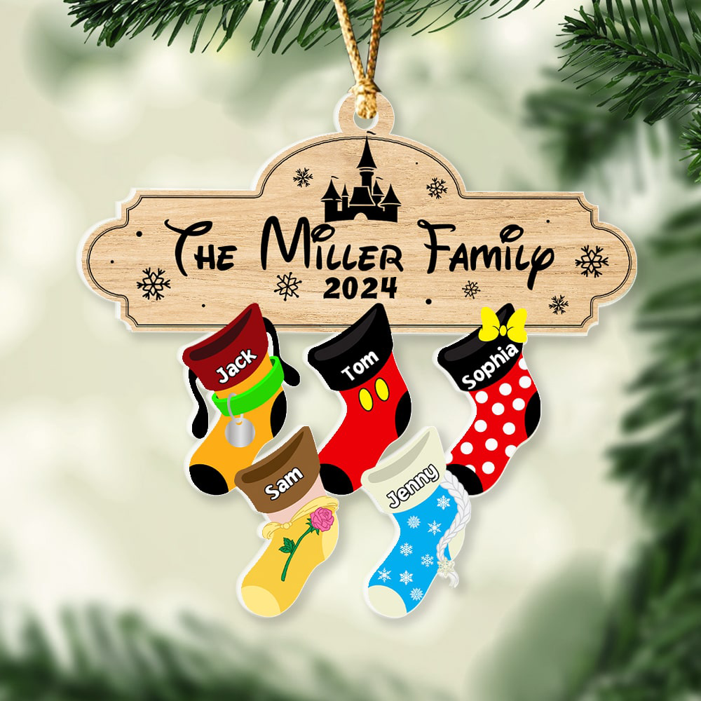 Christmas Family Socks - Personalized Stocking Ornament - Image 4