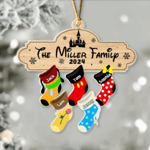 Alternative view of Christmas Family Socks - Personalized Stocking Ornament