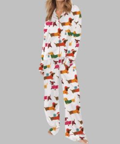 Alternative view of Christmas Festive Dachshund Satin Pajama Set