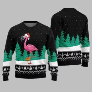 Alternative view of Christmas Flamingo Ugly Sweater 2025 Christmas - Grishko.com