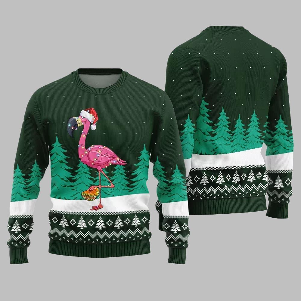 Christmas Flamingo Ugly Sweater 2025 Christmas - Grishko.com