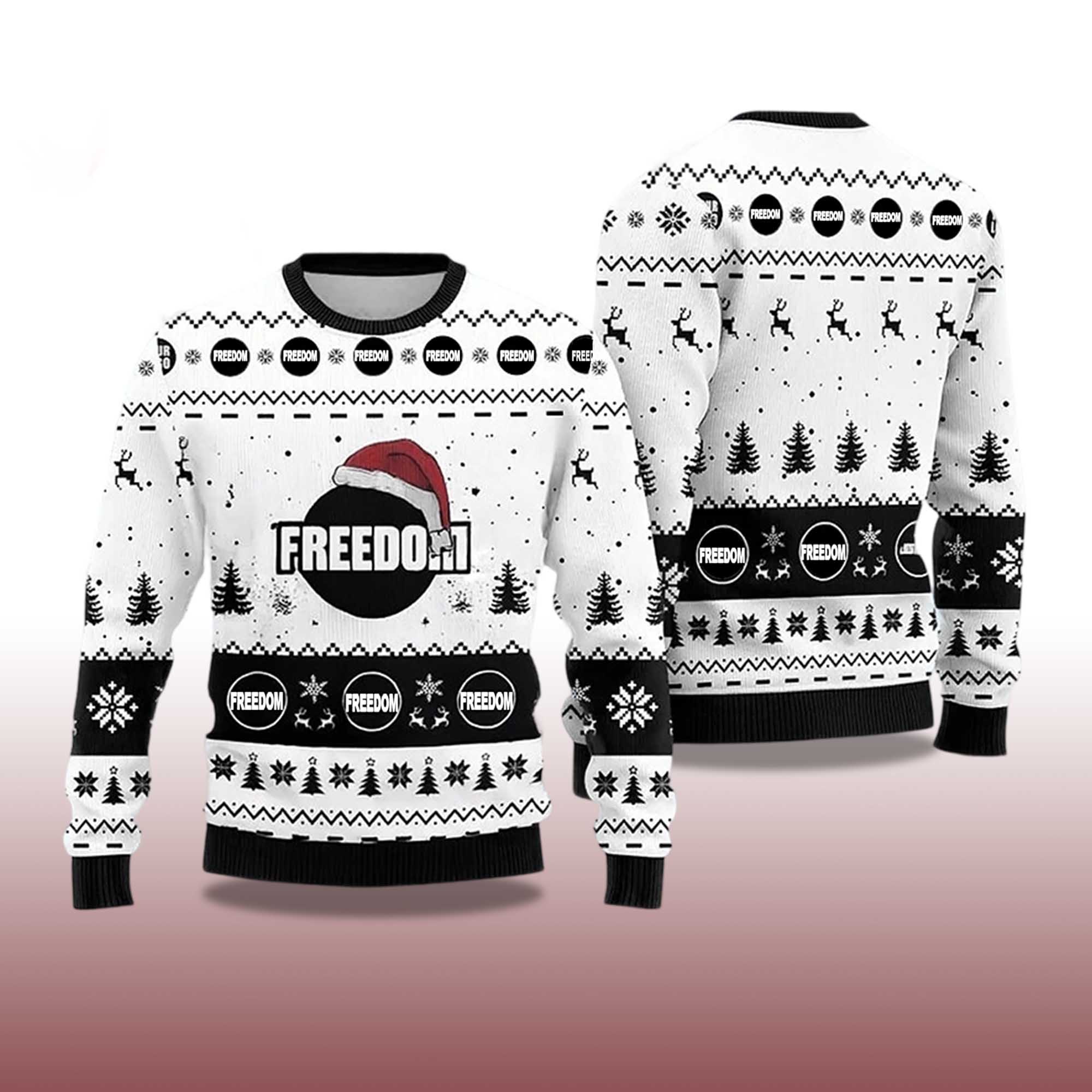 Alternative view of Christmas Freedom Charlie Kirk Ugly Sweater