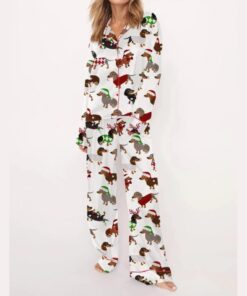 Alternative view of Christmas Funny Dachshund Pajama Set