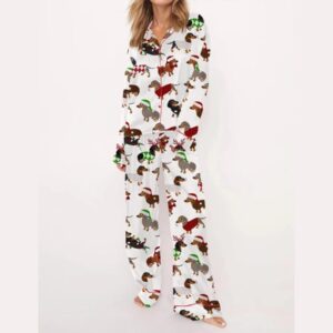 Alternative view of Christmas Funny Dachshund Pajama Set
