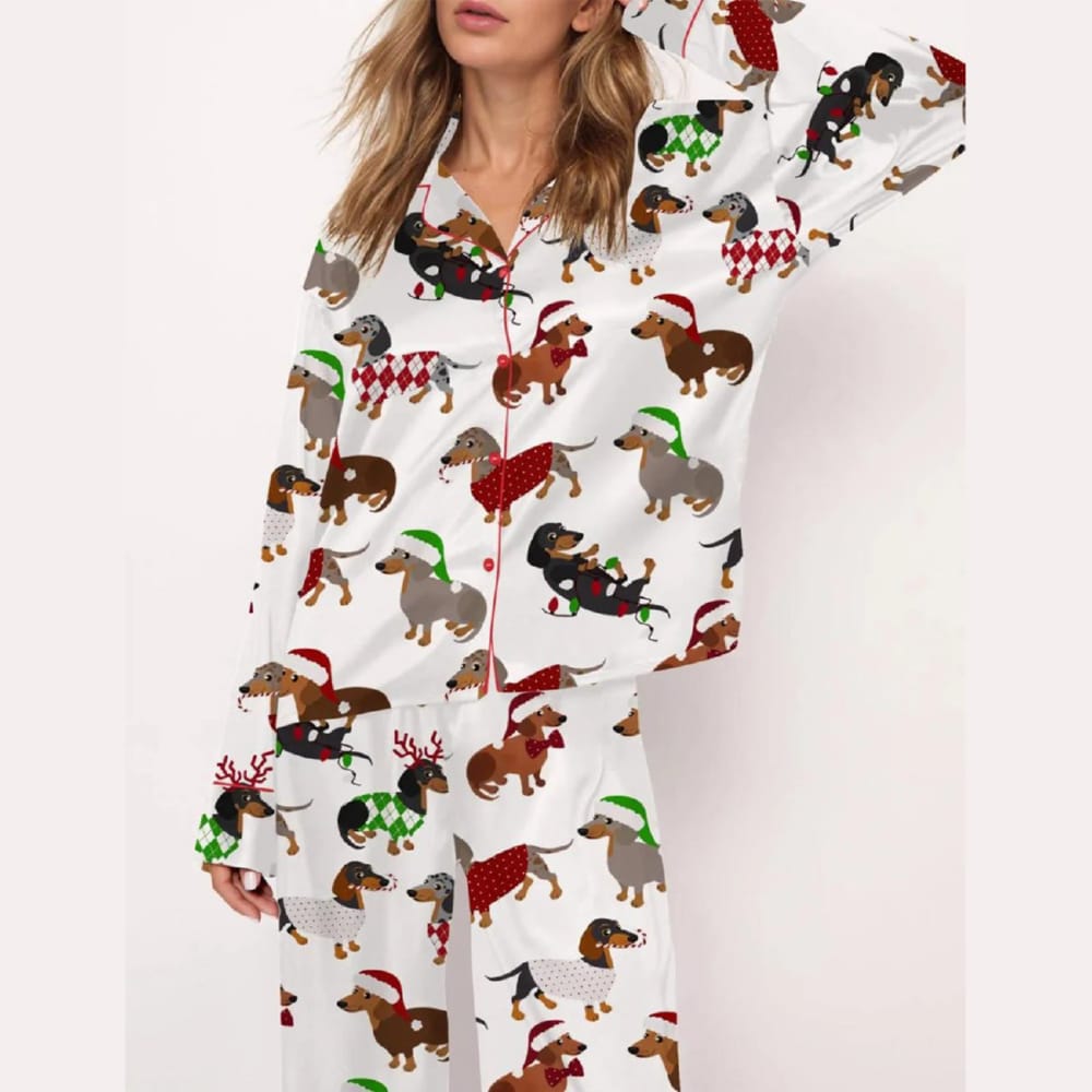 Christmas Funny Dachshund Pajama Set