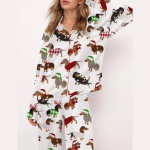 Christmas Funny Dachshund Pajama Set