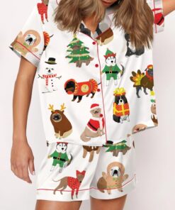 Alternative view of Christmas Funny Dogs Satin Pajama Set For Women