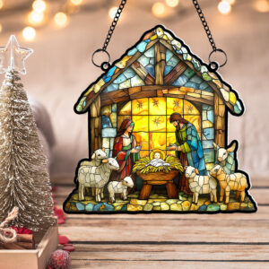 Christmas Gifts Nativity Scene Suncatcher Ornament 01KALU181124