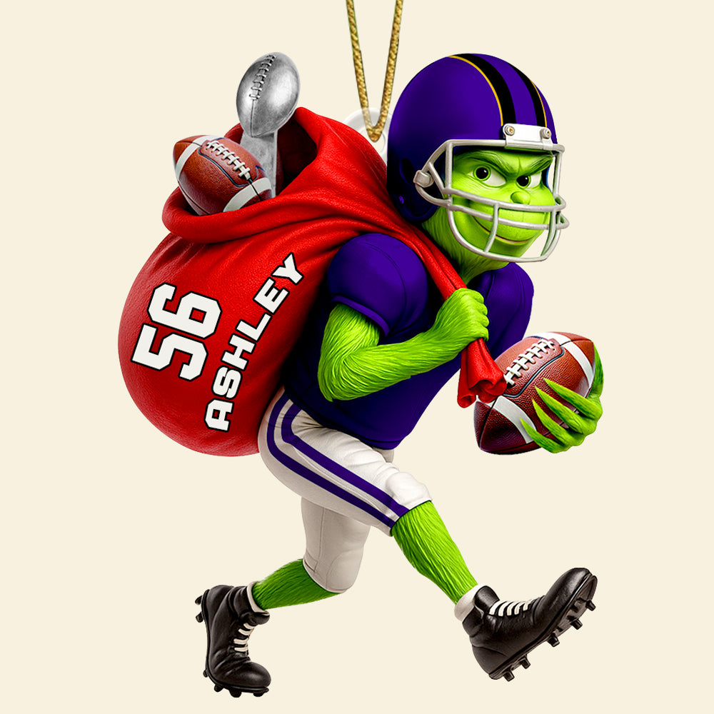 Christmas Green Thief - Custom Team Logo Gifts - Football Lover Ornament - Image 3
