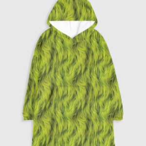 Christmas Grinch Green Fur Blanket Hoodie