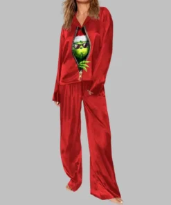 Alternative view of Christmas Grnch Pajama Set