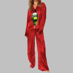 Alternative view of Christmas Grnch Pajama Set