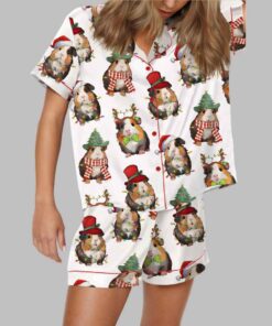 Christmas Guinea Pig Satin Pajama Set
