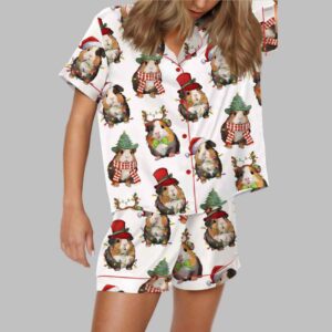 Christmas Guinea Pig Satin Pajama Set