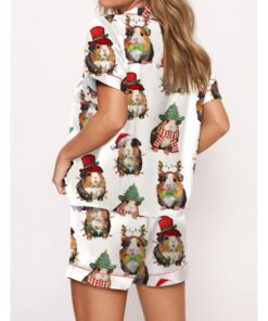 Alternative view of Christmas Guinea Pig Satin Pajama Set For Women